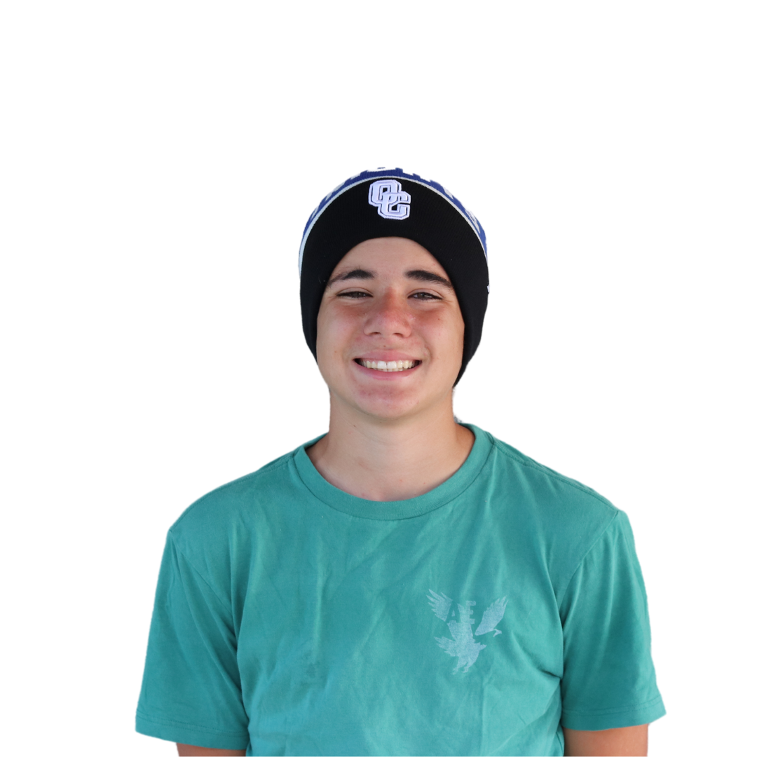 Person wearing Royal Blue & White with Oak Creek logo