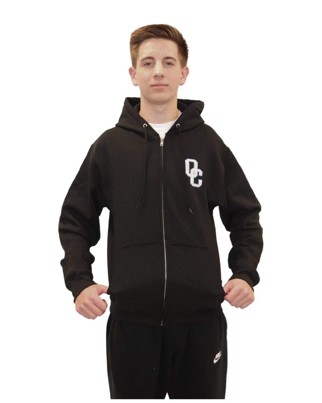 pc90zh Port Company Fleece Full Zip Hooded Sweatshirt Jet Black S