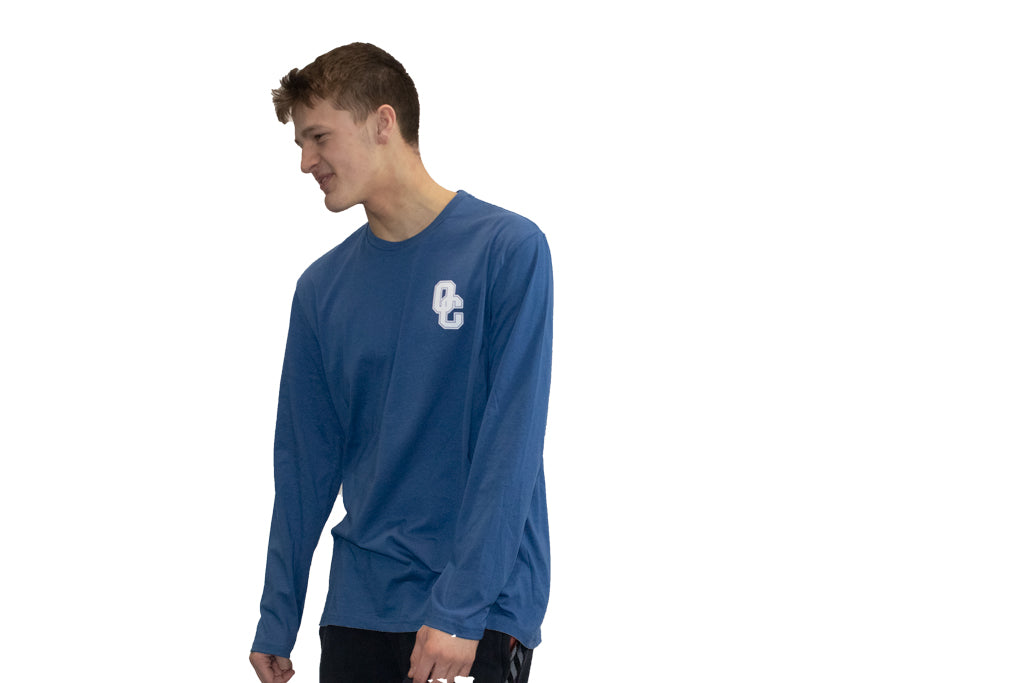 Blue Long Sleeve shirt. OC logo on upper right