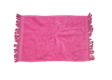 Pink towel with fringes at both end