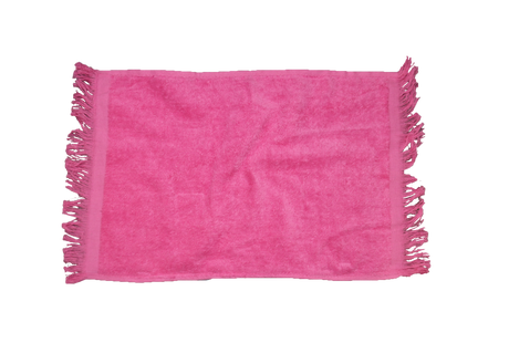 Pink towel with fringes at both end