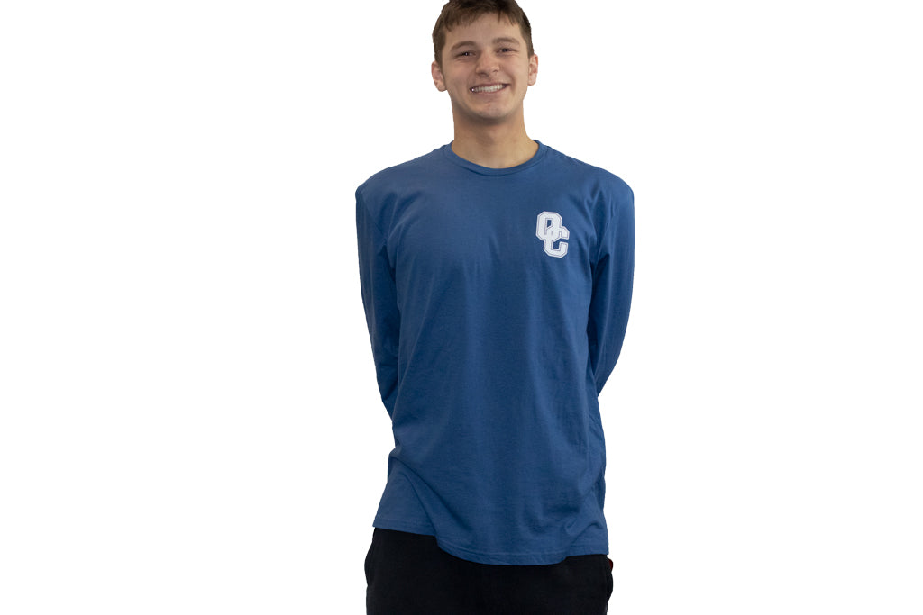 Blue Long Sleeve shirt. OC logo on upper left